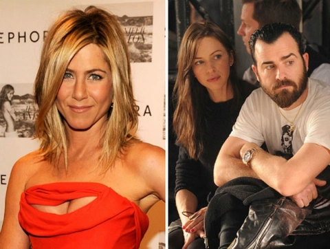 “Người đẹp đa đoan” lại là “kẻ thứ 3” trong cuộc hôn nhân của Justin Theroux và Heidi Bivens (Ảnh phải).