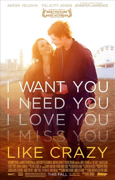 Poster lãng mạn của 'Like Crazy'. Ảnh: Paramount.