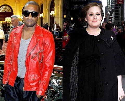 Kanye West và Adele là hai nghệ sĩ thành công trong năm qua. Ảnh: WEN.
