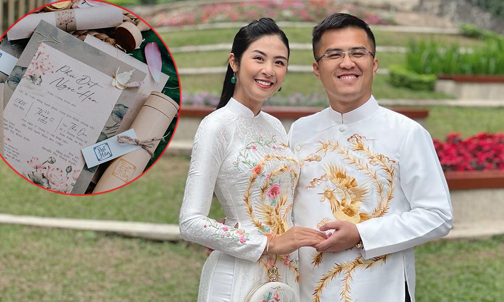 Ngọc Hân làm thiệp cưới bằng giấy dó, ống tre