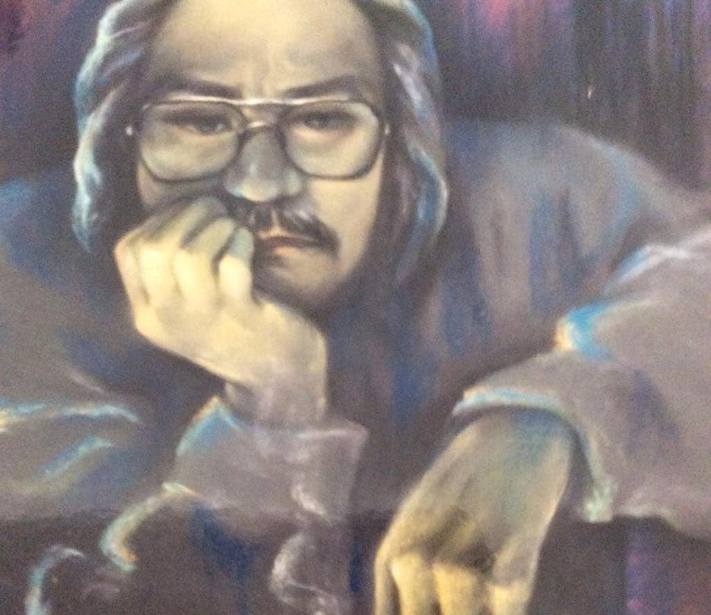 Chân dung tự họa của họa sĩ Mai Long. Ảnh: Gia đình cung cấp