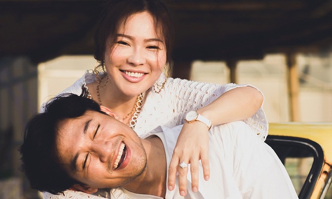 Vợ chồng diễn viên Quý Bình - doanh nhân Ngọc Tiền - chụp ảnh cưới năm 2020. Ảnh: Khểnh