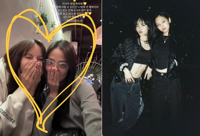Lisa bên Jisoo (ảnh trái) và Jennie. Ảnh: Instagram nhân vật