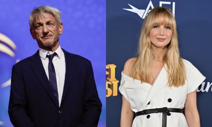 Chân dung tài tử Sean Penn, 65 tuổi, và Jennifer Lawrence, 35 tuổi. Ảnh: WireImage/ Film Magic