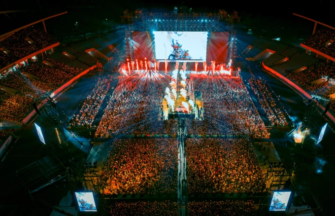 Toàn cảnh concert ở sân vận động Quốc gia Mỹ Đình . Ảnh: DatVietVAC