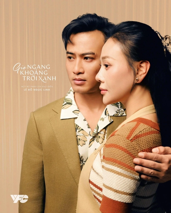 Phương Oanh và Doãn Quốc Đam trong poster phim Gió ngang khoảng trời xanh. Ảnh: VFC