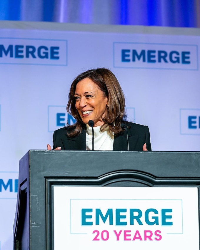 Chân dung cựu phó tổng thống Mỹ Kamala Harris. Ảnh: Instagram/ Emerge