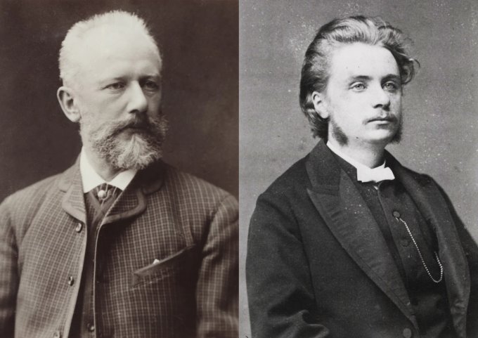 Nhà soạn nhạc Pyotr Ilyich Tchaikovsky (trái) và Edvard Grieg. Ảnh: Pixel/Magnus Manske
