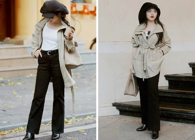 Quần jeans dáng ôm ống loe là món hack chân số một. Ảnh: Uniqlo