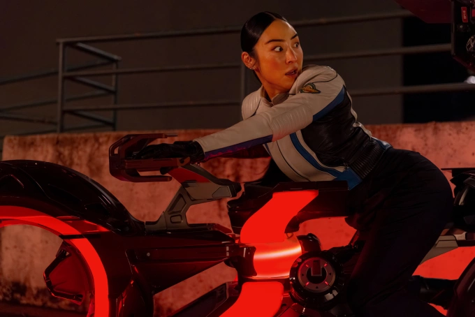 Greta Lee trong phim Tron: Ares. Ảnh: Disney Studios