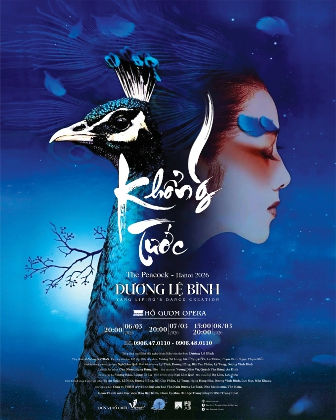 Poster vở vũ kịch Khổng tước - The Peacock Hanoi 2026. Ảnh: VietArt