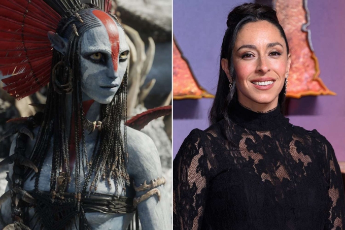 Nhân vật Varang của Oona Chaplin trong Avatar 3 (trái) và diễn viên ngoài đời. Ảnh: 20th Century Studios