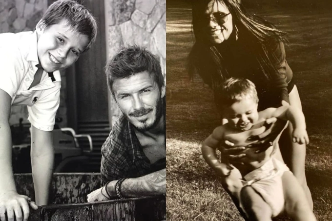Những bức hình được David Beckham và vợ chọn đăng riêng với con trên Instagram.