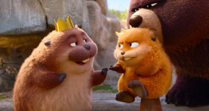 Tạo hình nhân vật robot hải ly của Mabel (phải) và vua của động vật có vú George. Ảnh: Walt Disney Studios