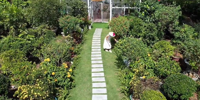 Không gian phía trước khu vườn của Mỹ Lệ. Ảnh: Nhân vật cung cấp