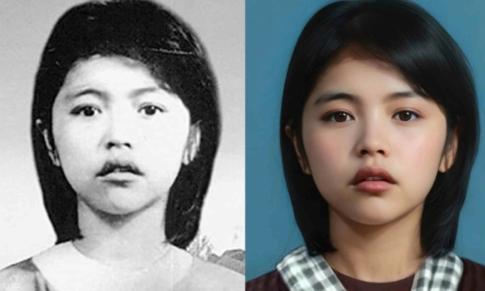 Di ảnh anh hùng Võ Thị Sáu được nhóm họa sĩ Trái tim người lính Việt Nam phục dựng năm 2025 trong dự án