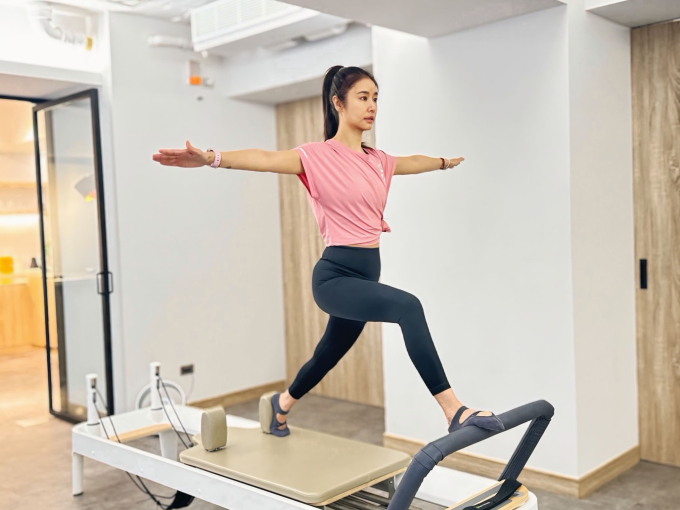 Lâm Tâm Như rèn thể lực. Ảnh: Ettoday