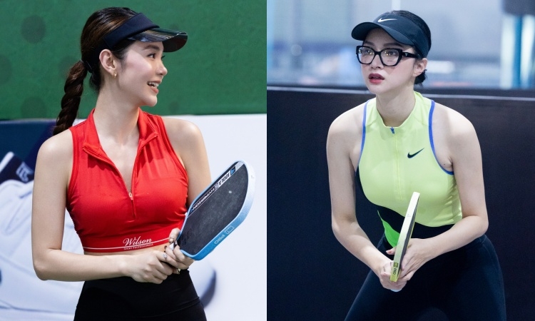 Hương Giang đấu pickleball cùng dàn sao