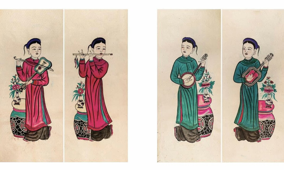 Sách song ngữ về tranh Tứ bình