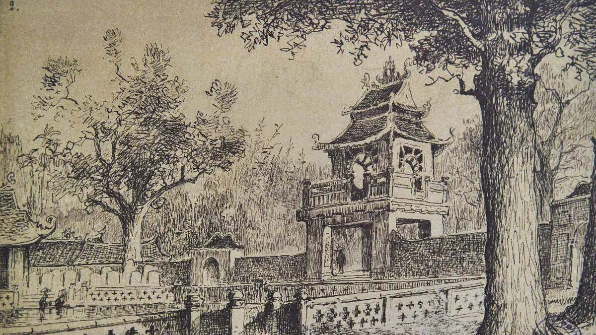 Văn Miếu - Quốc Tử Giám xưa qua tranh