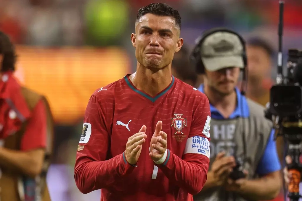 Cristiano Ronaldo sau trận Bồ Đào Nha gặp Tây Ban Nha tại vòng 1/8 World Cup 2026 trên sân Dallas, Texas, Mỹ, ngày 6/7/2026 Ảnh: AP