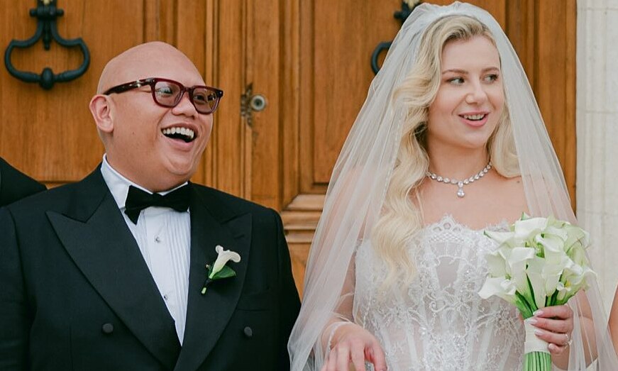 Cặp đôi Jacob Batalon và Veronica Leahov hạnh phúc trong ngày cưới